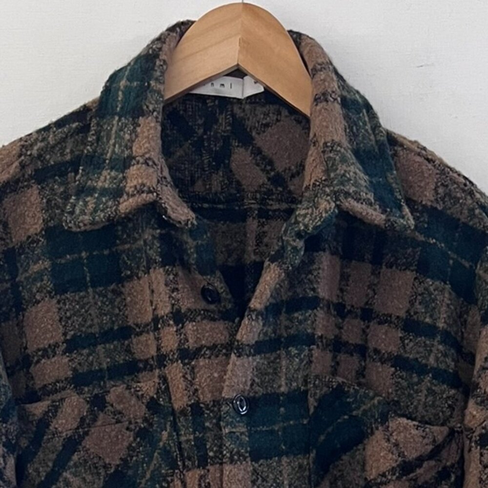 MNML Men's Over-Sized Warm Loose Woven Flannel Plaid Shirt/Shacket Sz Med - Picture 7 of 8